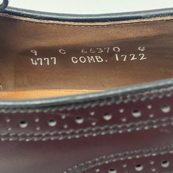 Allen Edmonds Townley Burgundy Leather Wingtip Dress Shoe 4777 Size‎ 9 - Picture 9 of 12